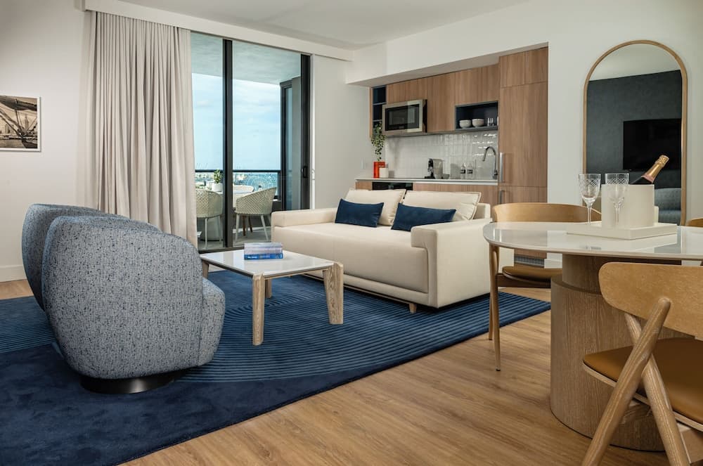Partial Waterview Two Bedroom Residence with Kitchen & Balcony room photo